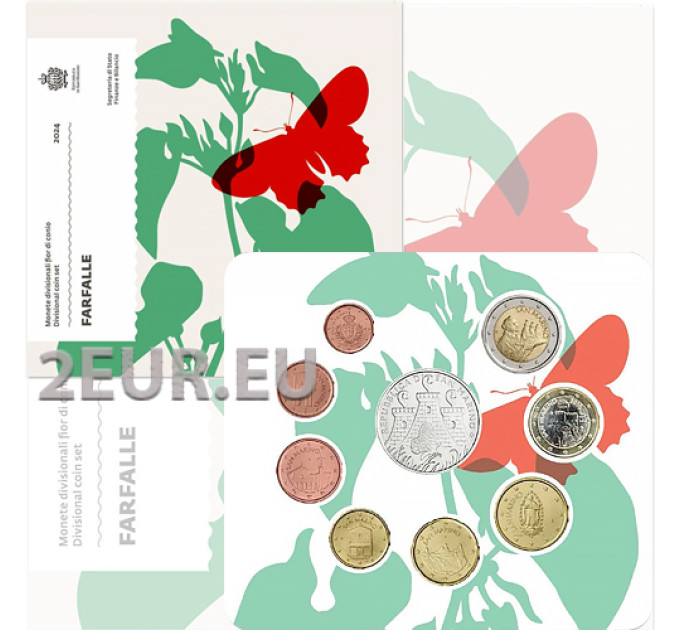 San Marino Euro set BU + 5 euro silver coin 2024
