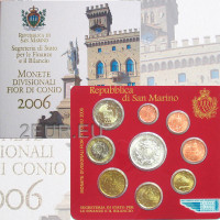 San Marino Euro komplekt BU + 5 euro hõbemünt 2006