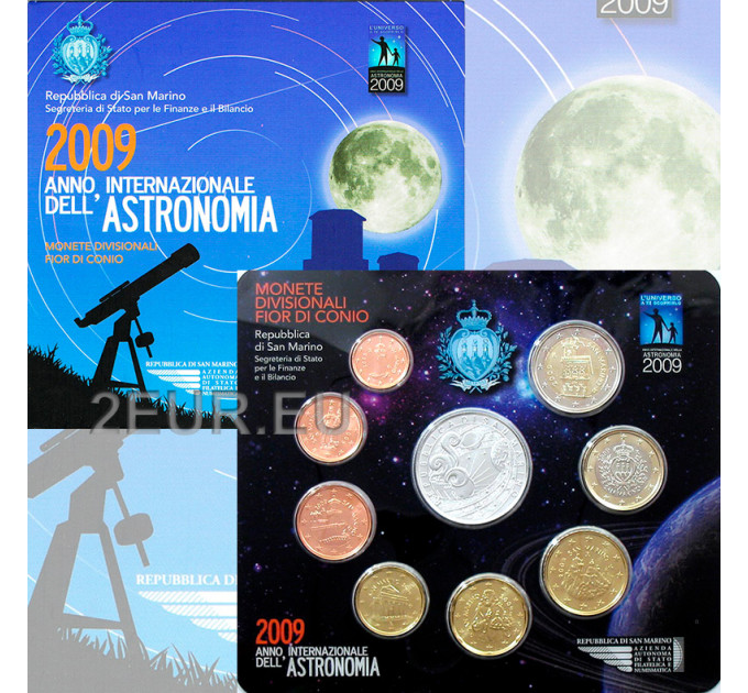 San Marino Euro set BU + 5 euro silver coin 2009