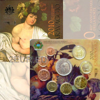 San Marino Euro komplekt BU + 5 euro hõbemünt 2010
