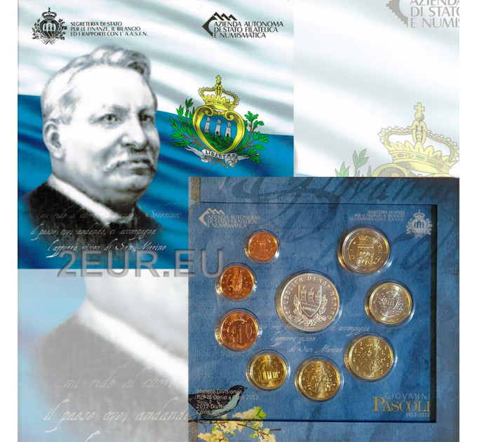 San Marino Euro set BU + 5 euro silver coin 2012