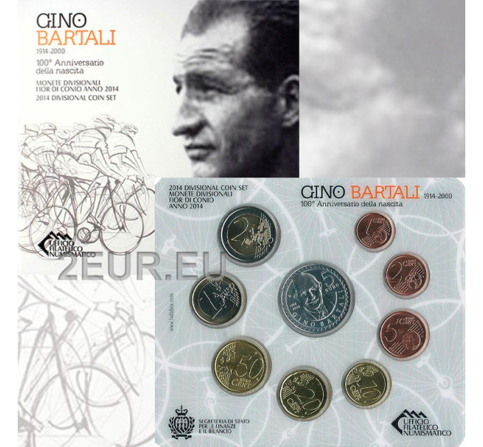 San Marino Euro set BU + 5 euro silver coin 2014