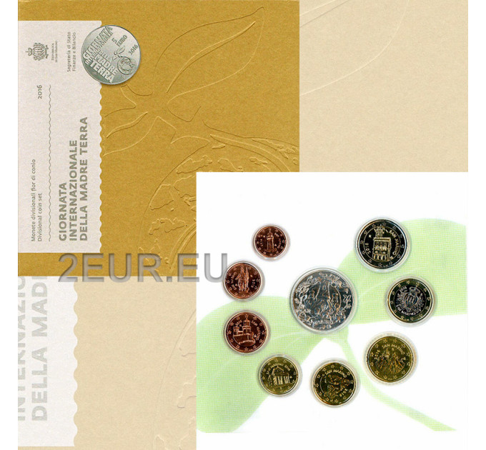 San Marino Euro set BU + 5 euro silver coin 2016