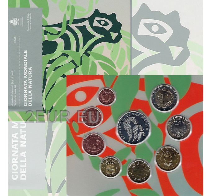 San Marino Euro set BU + 5 euro silver coin 2018