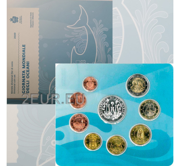 San Marino Euro set BU + 5 euro silver coin 2020
