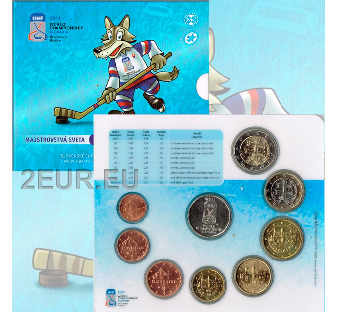 Slovakia Euro coin set BU 2011 - IIHF World Ice Hockey Championships