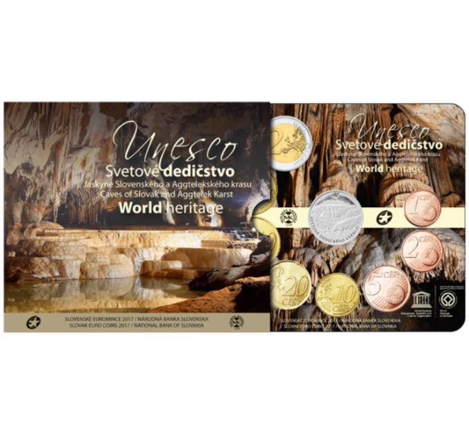 Slovakia Euro coin set BU 2017 - UNESCO in Slovakia - Caves of the Slovak Karst