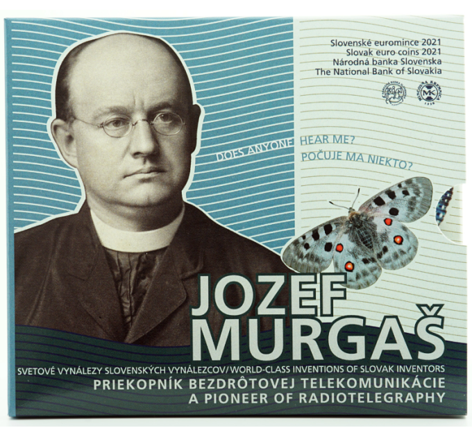 Slovakia Euro coin set BU 2021 - World Inventions of Slovak Inventors - Jozef Murgas - Pioneer of Wireless Telecommunications