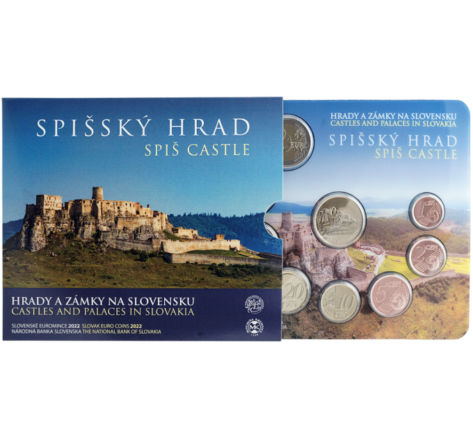 Slovakia Euro coin set BU 2022 -  The Castles and Palaces of Slovakia - Spissky Hrad