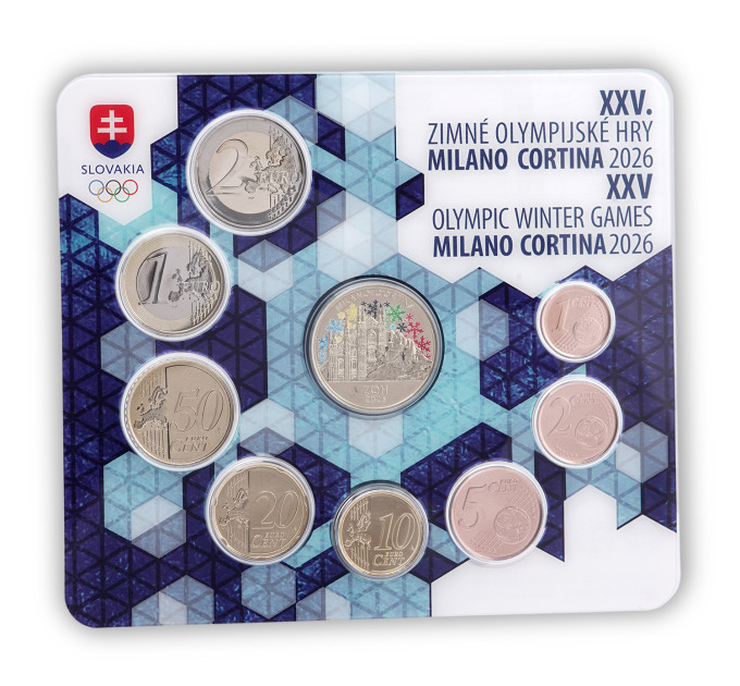 Slovakia Euro coin set BU 2026 - Winter Olympics, Milan - Cortina