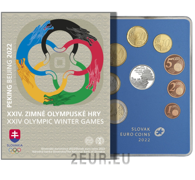 Slovakia Euro set proof 2022 - Winter Olympic Games - Beijing 2022