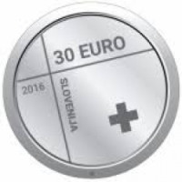 Sloveenia 30 eurone hõbe proof 2016 – Punase Risti 150. aastapäev Sloveenias