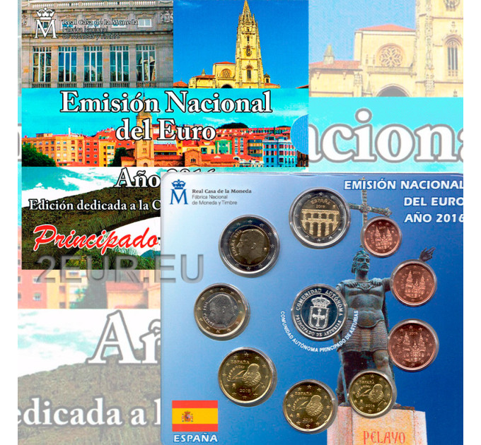 Spain Euro set BU 2016 - Asturias