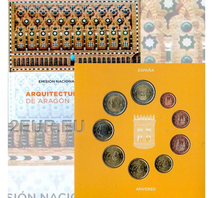 Spain Euro set BU 2020 - Mudejar architecture of Aragon