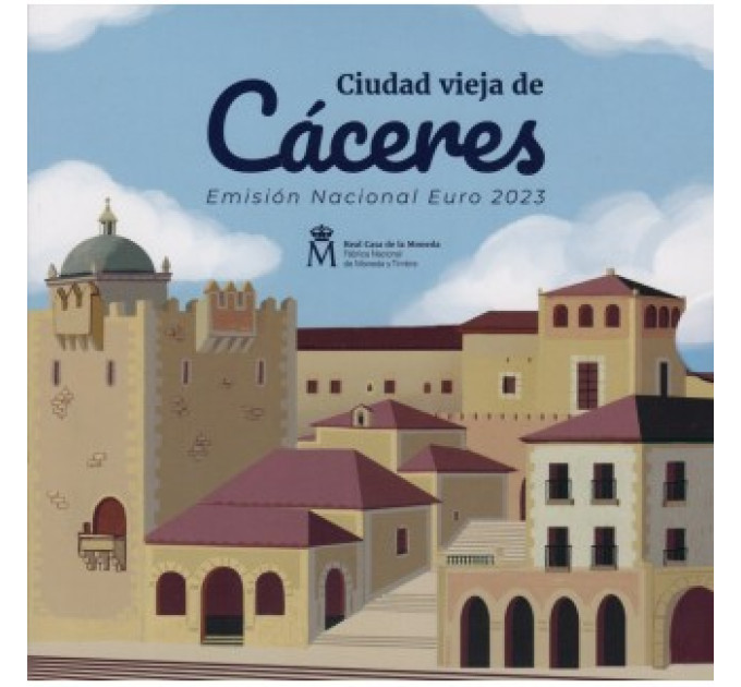 Spain Euro set BU 2023 - Old Town of Cáceres