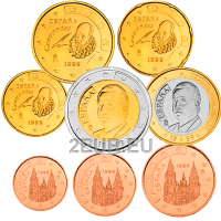 Hispaania Euro komplekt UNC 1999