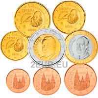 Hispaania Euro komplekt UNC 2000