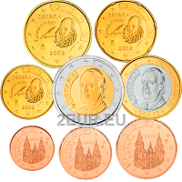 Hispaania Euro komplekt UNC 2002
