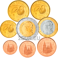 Hispaania Euro komplekt UNC 2007