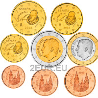 Hispaania Euro komplekt UNC 2015