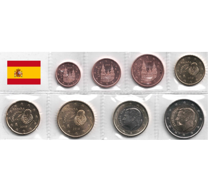 Spain Euro set UNC 2018