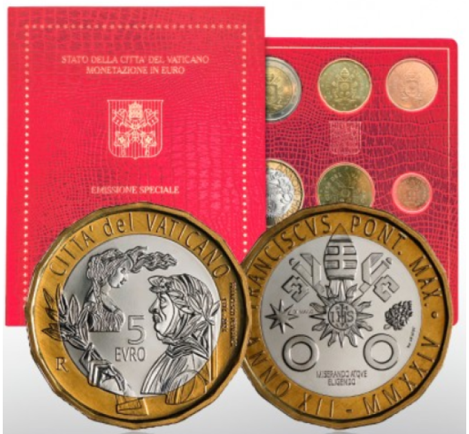 Vatican set BU + 5 EURO 2024 - 650th Anniversary of the Death of Francesco Petrarch