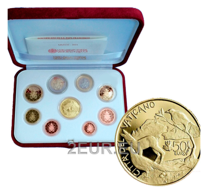 Vatican set proof gold 2021 - Euro coin set