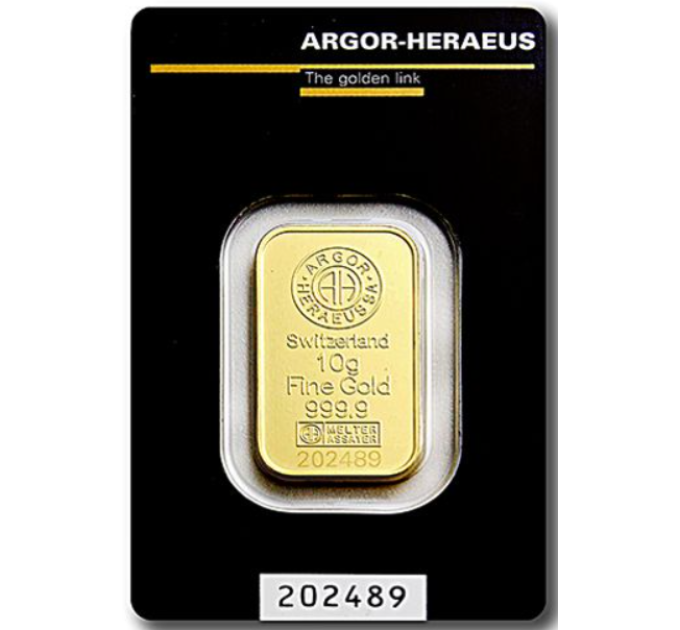 10g Gold Bar Argor Heraeus