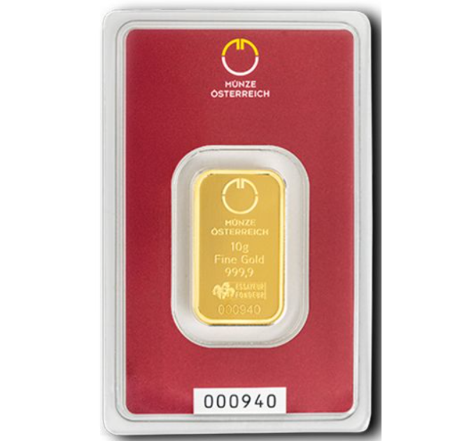 10g Gold Bar Austrian Mint