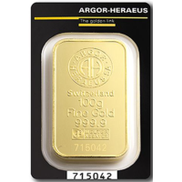 100 g Gold Bar Argor Heraeus