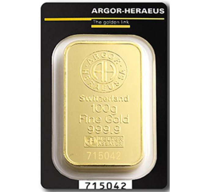 100 g Gold Bar Argor Heraeus