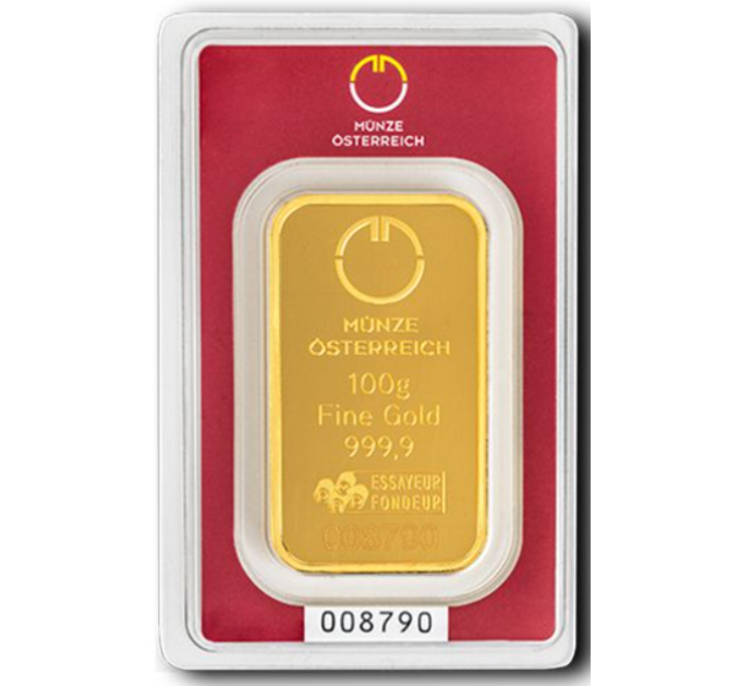 100 g Gold Bar Austrian Mint