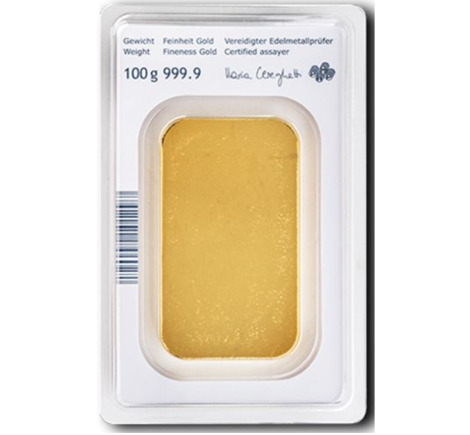 100 g Gold Bar Austrian Mint