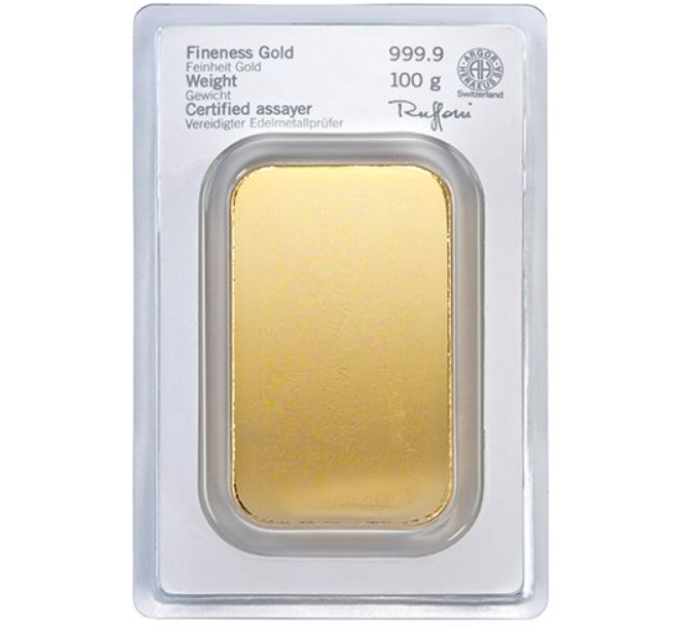 100 g Gold Bar Heraeus
