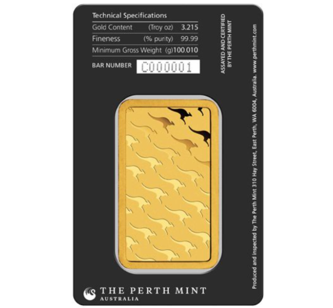 100 g Gold Bar Perth Mint
