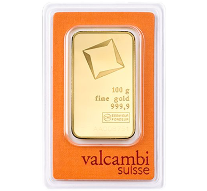 100 g Gold Bar Valcambi