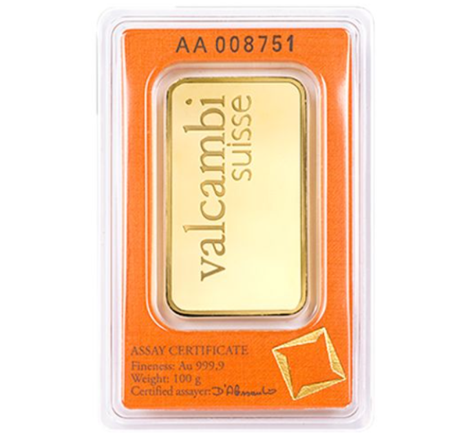 100 g Gold Bar Valcambi
