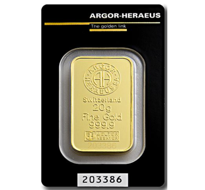 20g Gold Bar Argor Heraeus