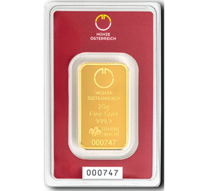 20g Gold Bar Austrian Mint