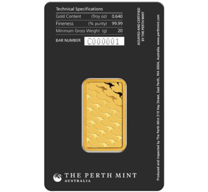 20g Gold Bar Perth Mint