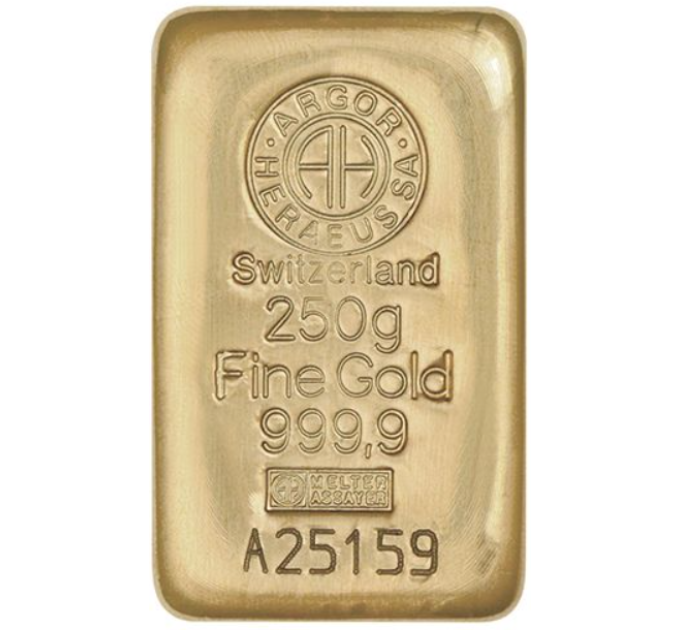 250 g Gold Bar Argor Heraeus