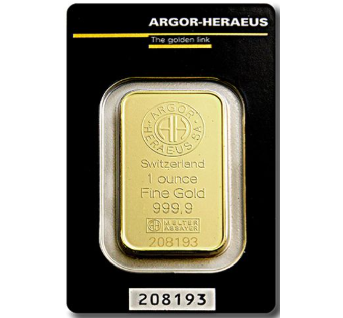 31,1g Gold Bar Argor Heraeus