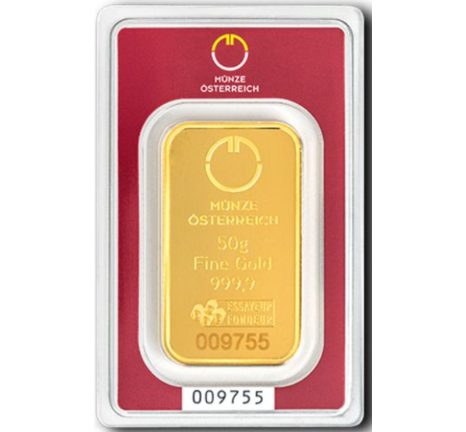 50 g Gold Bar Austrian Mint