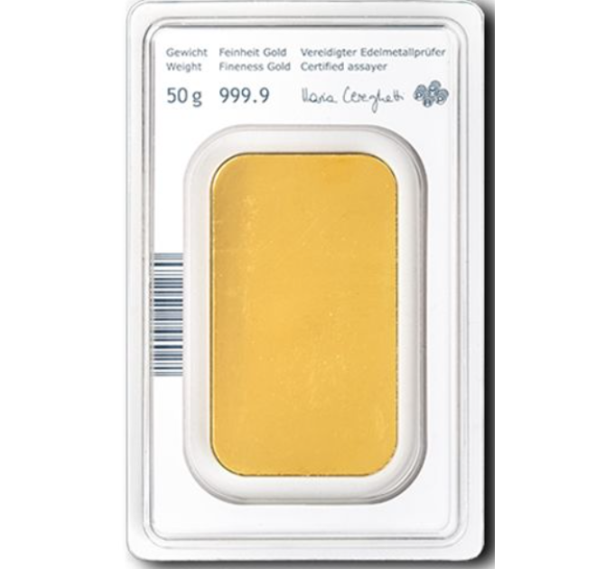 50 g Gold Bar Austrian Mint
