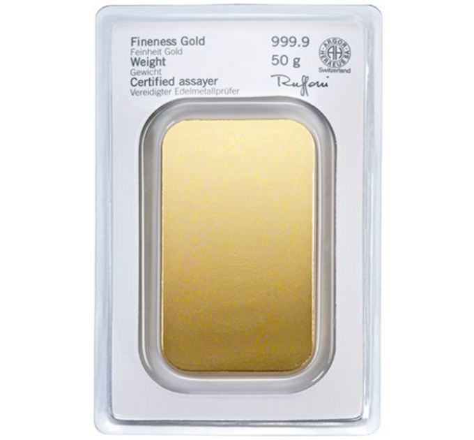 50 g Gold Bar Heraeus