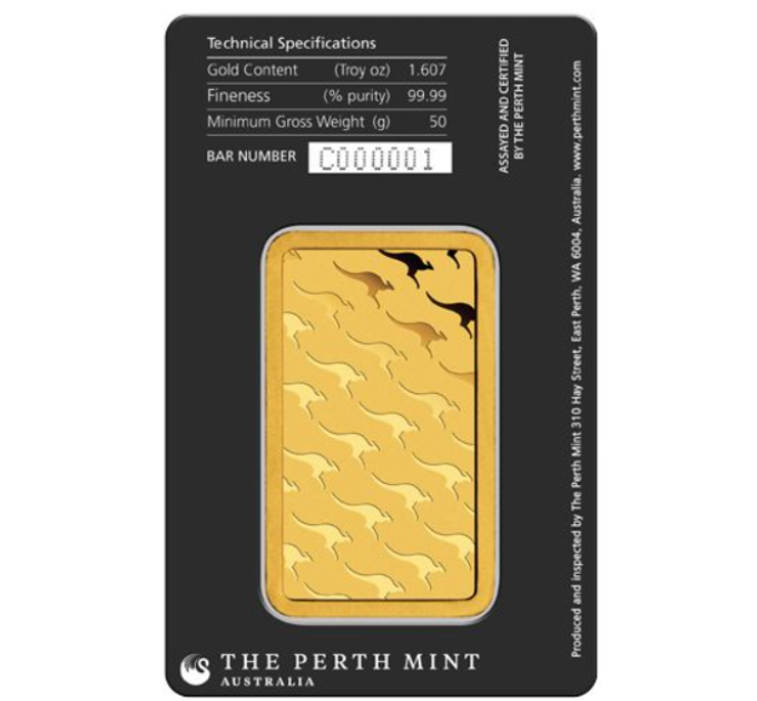 50 g Gold Bar Perth Mint
