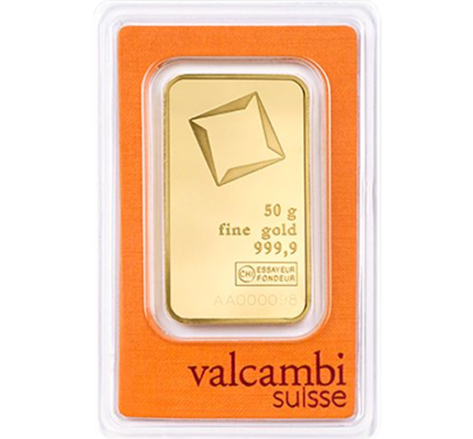 50 g Gold Bar Valcambi