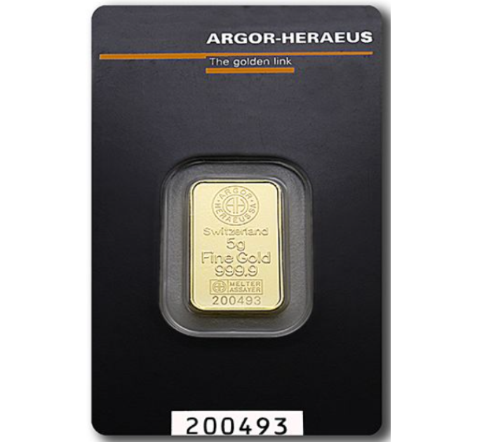 5g Gold Bar Argor Heraeus