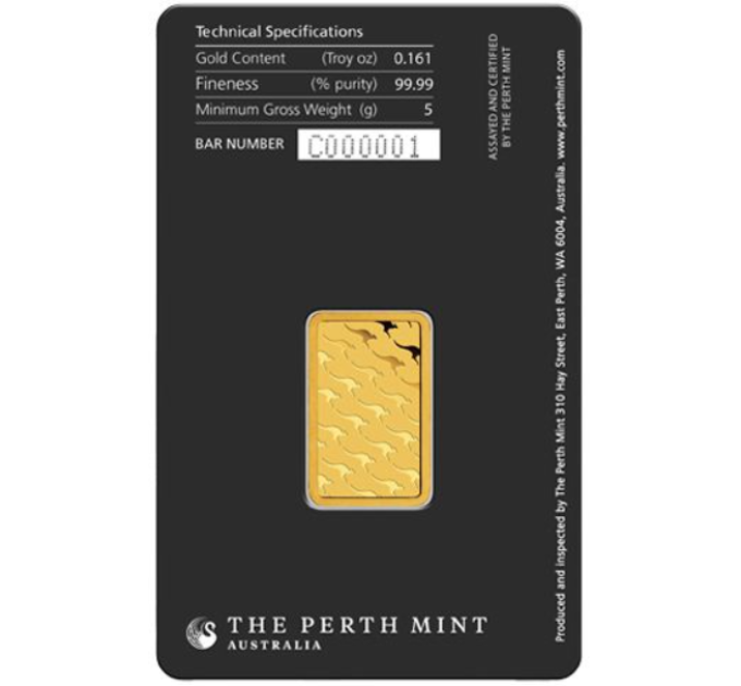 5g Gold Bar Perth Mint