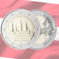 Läti 2 eurot UNC 2014 - Riia - Euroopa kultuuripealinn
